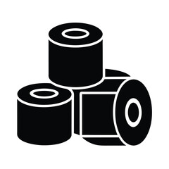 Vector Silhouette Icon Set of Toilet Paper Rolls