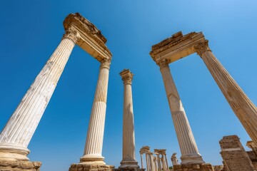 Fototapeta premium Ancient columns against a clear sky (5)