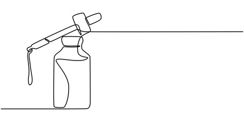 Continuous one line drawing of cosmetics bottle packaging set. Cosmetic bottles single line vector illustration. Editable line vector, Cosmetic bottle one line continuous. Cosmetic bottle  line art.