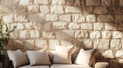 Muted sandstone wall with an inviting warm feel