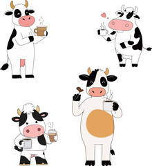 Cows Enjoying Coffee