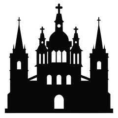 Fototapeta premium European Cathedral Silhouette Gothic Architecture
