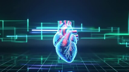 Human heart, Future technology animation - Powered by Adobe