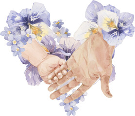 Love Family Hands Watercolor