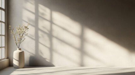 Muted taupe wall with delicate shadow play