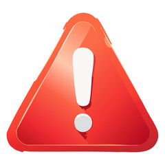 Alert Icon red attention alarm danger warning sign 3d illustration