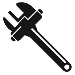 Adjustable Pipe Wrench Silhouette Tool Vector Design