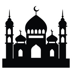 Islamic Mosque Silhouette Dome Architecture Vector