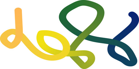 Abstract Rainbow Curves Vibrant Colorful Creative Design, Neon Color Gradient squiggle lines. Scribble stripe with wavy elements. Abstract organic dynamic colorful Shapes on dark background.