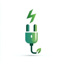 sustainability green energy Eco-friendly electric plug symbolizing sustainable energy and green technology for a cleaner future.