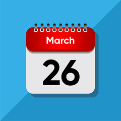 Fototapeta premium Minimalist Daily Calendar Template – March Date Icon Illustration