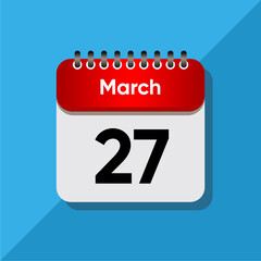Minimalist Daily Calendar Template – March Date Icon Illustration