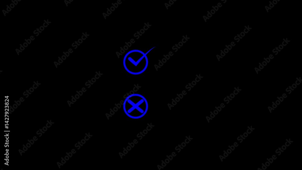 Poster check and red cross mark switch buttons. click the check mark vector button.check mark, red cross, x