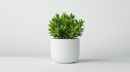 Green Plant in White Pot