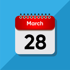 Fototapeta premium Minimalist Daily Calendar Template – March Date Icon Illustration