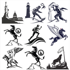 silhouette mobile phone display isolated