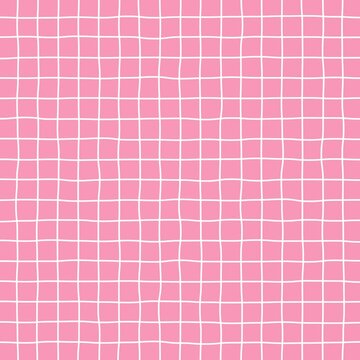 Loop video of simple background of graph paper with hand drawn white lines moving jaggedly (pink) [square video]