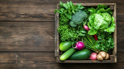 Fresh Organic Vegetables in Wooden Crate