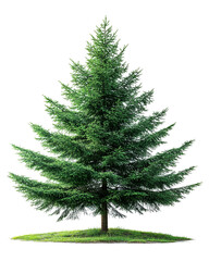Fototapeta premium Majestic Evergreen Tree Isolated on Black Background Nature Photography Green Conifer