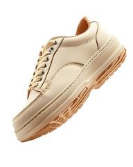 Cream Leather Sneaker Stylish Footwear Casual Shoe Design,