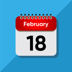 Fototapeta premium Minimalist Daily Calendar Template – February Date Icon Illustration