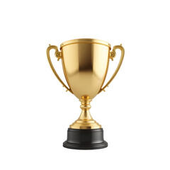 gold cup isolated on transparent background, gold cup isolated on white background,  Symbol of Victory, Competition, and First Place,  Sports Award for Champion and Achievement