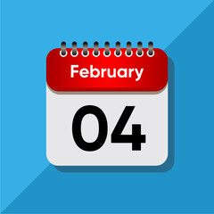 Minimalist Daily Calendar Template &ndash; February Date Icon Illustration