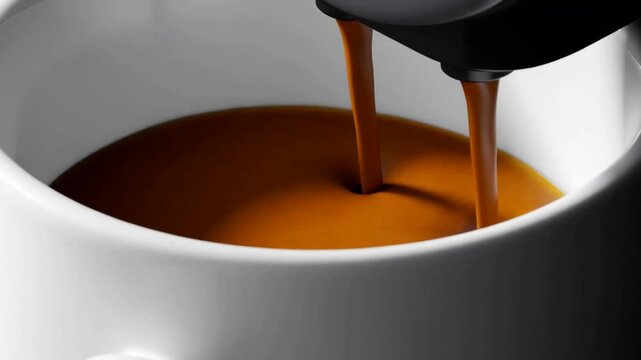 
Caf&eacute; vertido en una taza desde una m&aacute;quina de caf&eacute;