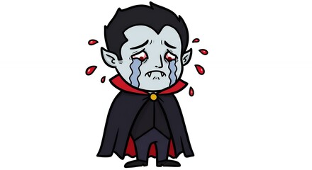 Sad vampire cartoon illustration