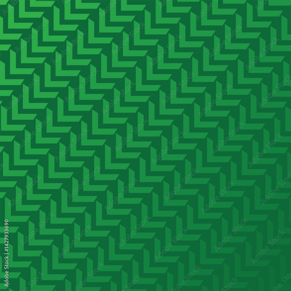 Poster emerald arrows cascade creating a dynamic angular dance in a verdant rhythm
