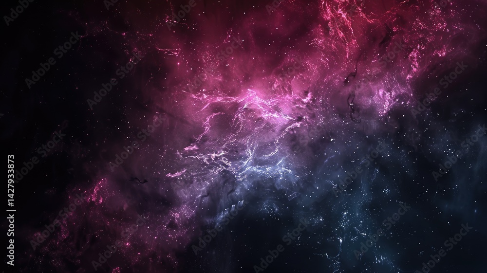 Poster abstract picture of glowing particle in galaxy star style design connecting and flow show energy dyn