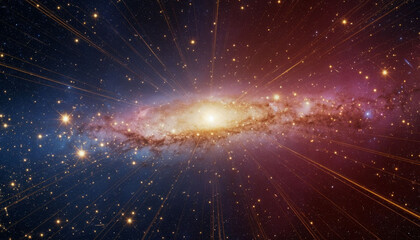 Bright space nebula abstract background. Generated.