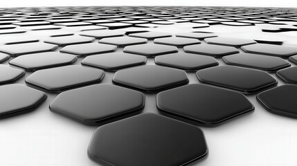 Obraz premium Circular Grid of Hexagons and Squares on White Background