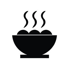 Silhouette of a bowl filled with food