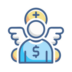 Angel Investor Icon: Finance, Investment, Entrepreneurship, Business, and Angel Funding