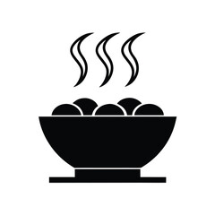 Silhouette of a bowl filled with food