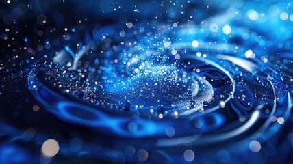 Water effect movement symbolized nature friendly or natural nourishment. Liquid dynamic in modern style blue particle, express fresh aqua convey sense of refreshment perfect for visual graphic. AIG53.