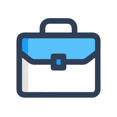 Blue and White Briefcase Illustration on Black Background for Business Concepts