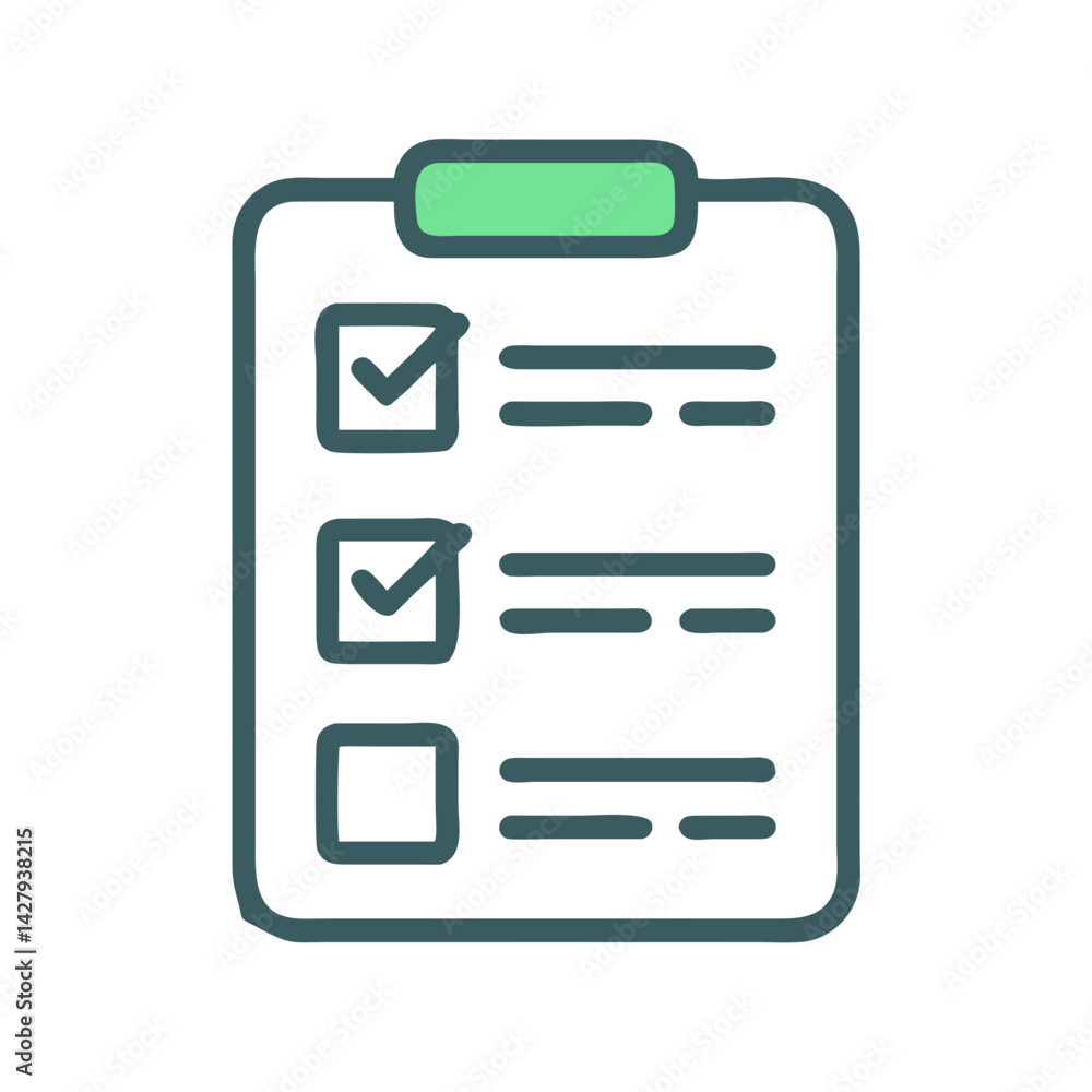 Poster checklist with check marks and lines on black background, task management tool