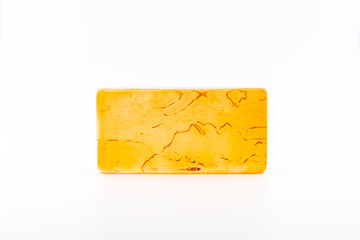 Orange Glass Blocks Isolated on White Background – Bold Interior Statement and Modern Construction Material