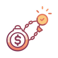 Debt Freedom: A Dollar Symbol Freed from Financial Shackles Illustration