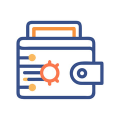 Digital Wallet Icon with Security Feature, Crypto Wallet Illustration