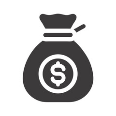 Money bag icon vector illustration. Wealth and finance concept design.