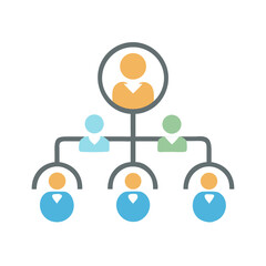 Company Organization Chart: Hierarchy Structure with Employees and Management for Business
