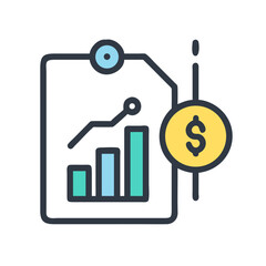 Financial Growth Chart with Dollar Sign Icon on a Black Background
