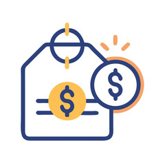 Price Tag with Dollar Coin Icon, Discount, Sale, and Money