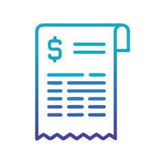 Gradient Bill Icon: Finance, Payment, Budget and Accounting Concept