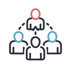 Teamwork Hierarchy Icon: Leadership, Management, and Collaboration Illustration