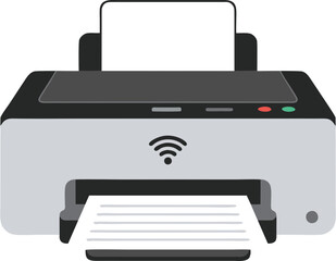 Inkjet Printer for Home or Office Use - Flat Vector Illustration