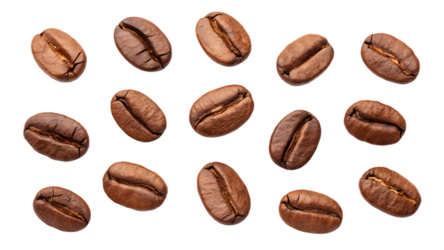 coffee beans isolated on transparent background,  coffee beans on white background, Creative Concept Blending Global Environment and Caffeine Culture, Fusion of Nature, Aroma, and Global Beverage 